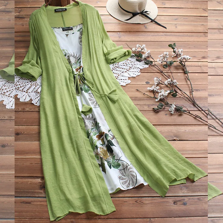 

2019 fashion Summer dress women dress casual Loose tow piece Cotton Line dress Print o-neck vestidos de festa women's clothing