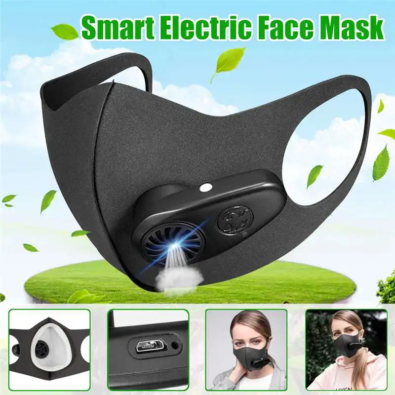 

NEW Dust Mask USB Electric Air Purifying Face Masks Anti-fog Haze PM2.5 PM0.3 Pollen Breathable Valve Mask Anti Dust Pollution