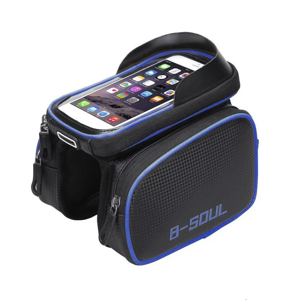 

MTB Road Bicycle Touch Screen Front Frame Rainproof, Shockproof, Cycling Top Tube Cycling Bag