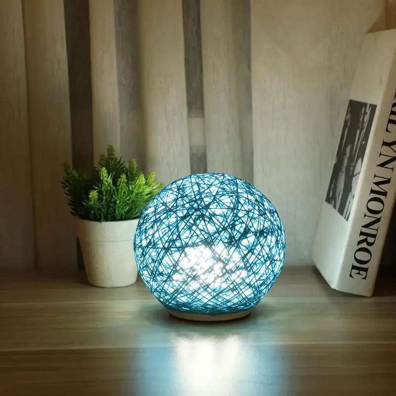 

Colorful USB Night Light Romantic Rattan Ball Lamp Home Bedroom Decoration Table Lamp Romantic Projection Night Lamp