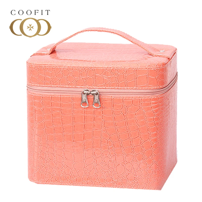 

Coofit Candy Color Female Makeup Bag High Capacity Cosmetics Cotton Swabs Holder Makeup Organizer Storage Box