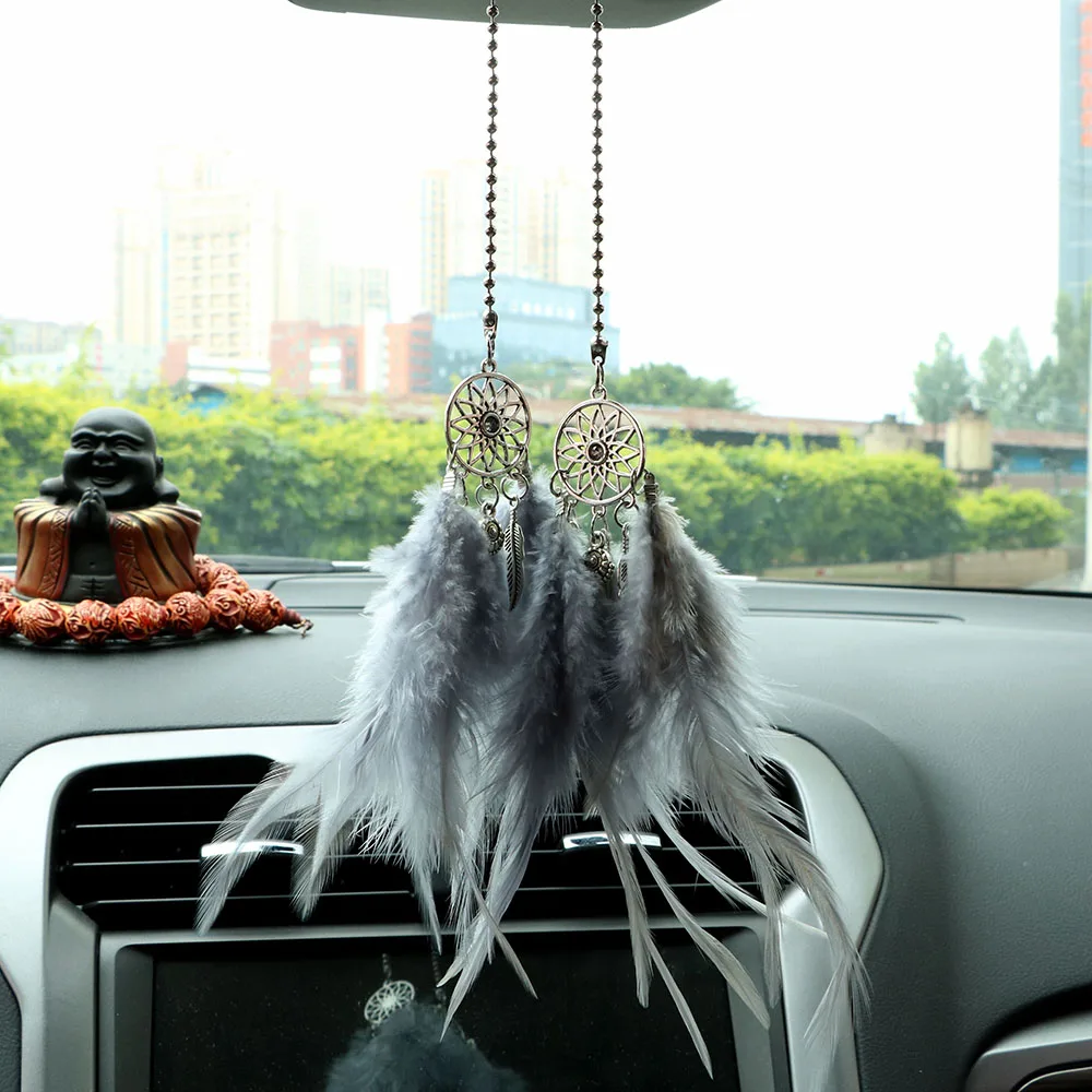 YOSOLO Car Ornament Dream Catch Handmade Dreamcatcher Wind Chimes Feather Decoration Car Mirror Hanging Pendant Car-styling YOSOLO Car Ornament Dream Catch Handmade Dreamcatcher Wind Chimes Feather Decoration Car Mirror Hanging Pendant Car-styling