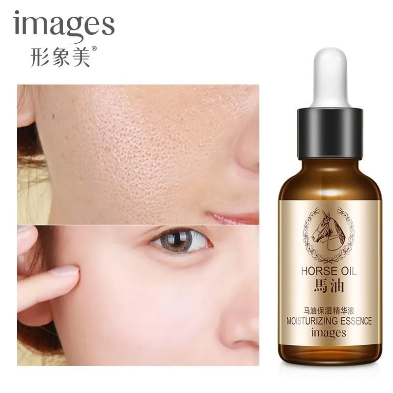 

Horse Oil Shrink Pores Liquid Moisturizing Face Serum Whitening Tighten Skin Care Oil Control Anti Aging Anti Wrinkle Cream 15ml