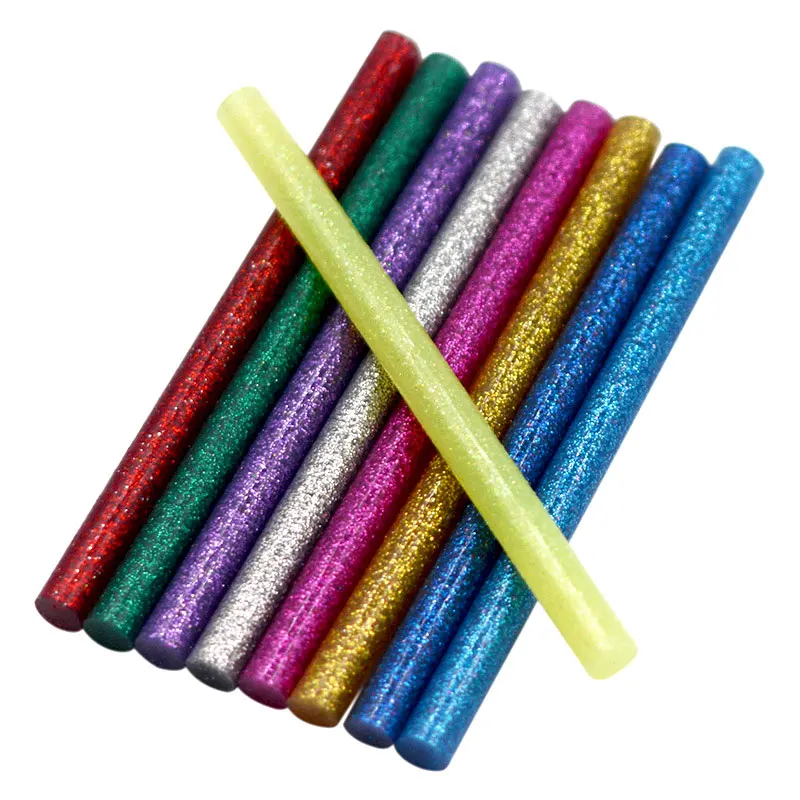 

10pcs Colourful 7mm*100mm Hot Melt Glue Sticks For Glue Gun Craft Phone Case Album Repair Accessories Adhesive 7mm Stick