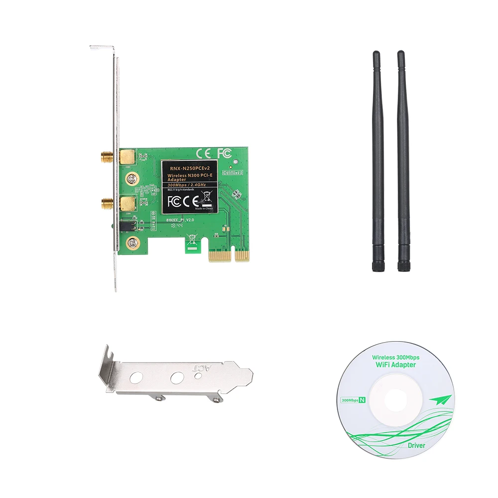 Беспроводная Wi Fi 300 Мбит/с LAN сеть PCI Express Разъем адаптер карта с 5DPI антенна для