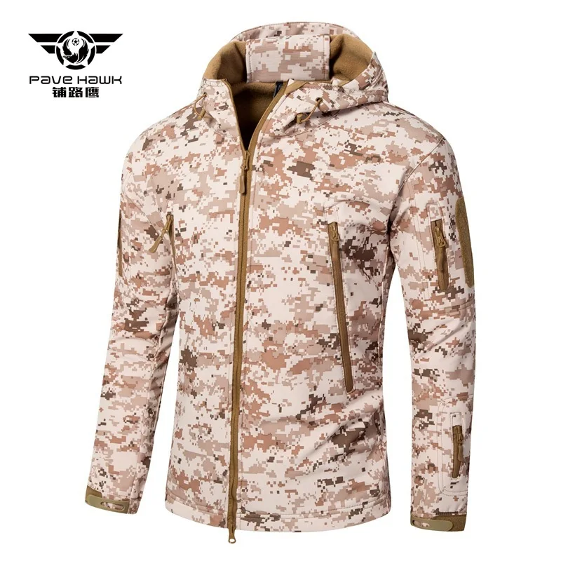 5XL мужская и женская зимняя теплая камуфляжная куртка для рыбалки, скалолазания, верховой езды, путешествий, армейская тренировочная Водонепроницаемая флисовая куртка с капюшоном, тактическое пальто