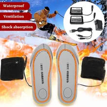 Electric Heated Insole Waterproof Foot Warmer Winter Shoes Battery Charging Sport Shock Absorption adjustable 36-46 Shoe Size