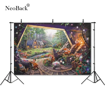 

Thin Vinyl Snow White and the Seven Dwarfs children kids baby Photography Backgrounds professional indoor studio Photo Backdrops