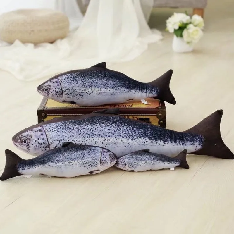 3D Творческое моделирование лосось плюшевые рыбы игрушки плюша с оригинальным украшением в виде героев мультфильмов, подарками, 40 см, 60 см, рост: 80 см, 90 см, рождественские подарки