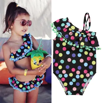

Pudcoco Girl Swimsuit Cute Kids Baby Girls Polka Dot Swimsuit Swimwear Bathing Suit Tankini Bikini Set
