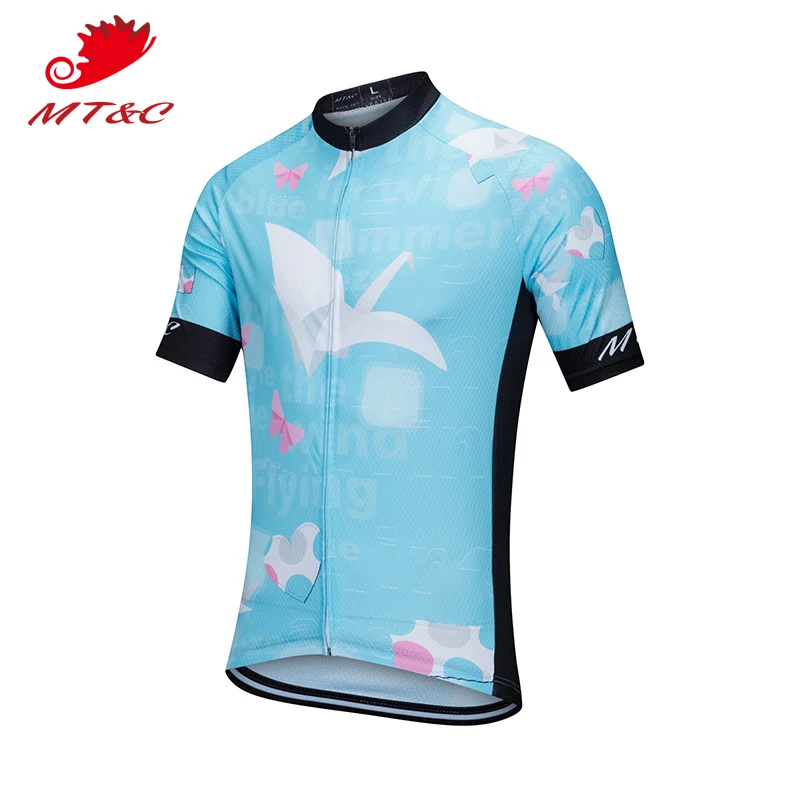 

MT&C Cycling Jersey Paper Crane Simple Blue Sport Breathable Clothes Quick Dry Bicycle Spring Summer Sportswear Bike Clothes