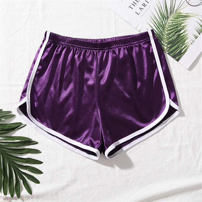 

2019 Cotton Women Elastic Waist Short Pant Lady Summer Sleep Pants Shorts Bright Color All-match Loos Short Femme Pajama Pants