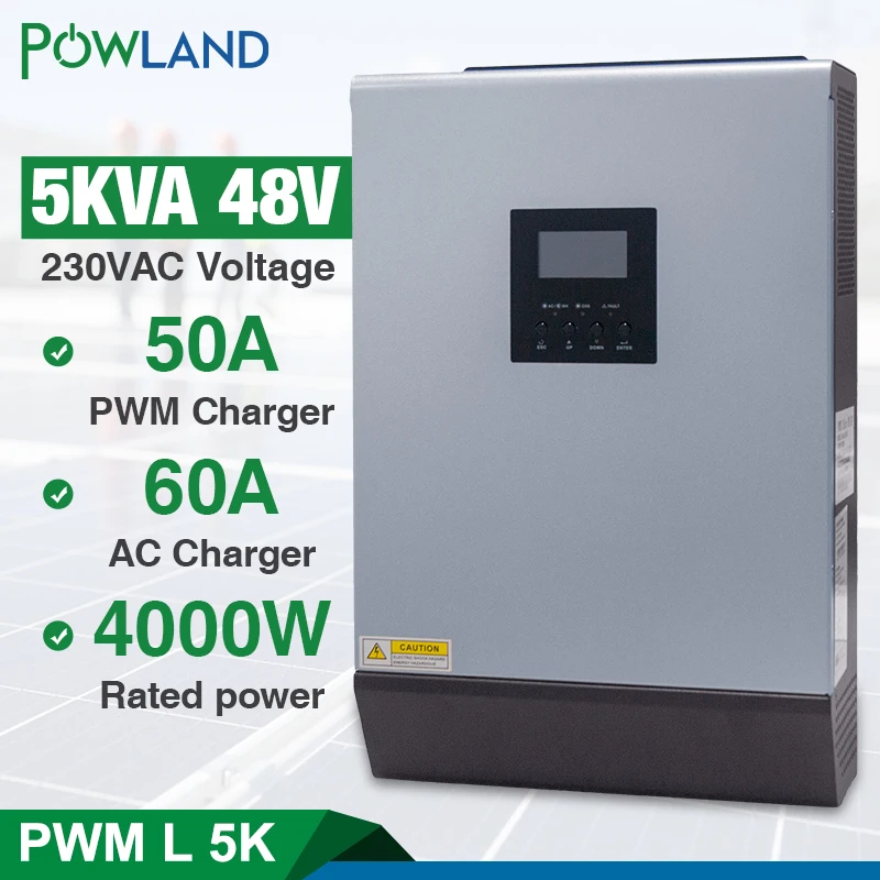 5KVA Solar Hybrid Inverter Pure Sine Wave 220VAC Output Built in PWM
