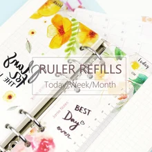 MyPretties Hoje Semana Mês Governante A5 A6 Divisor de Índice de Recargas para o Planejador Agenda 6 Buraco Fichário Organizador Notebook Governante Suave