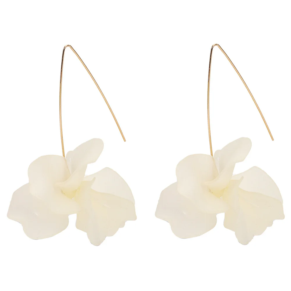 

New Resin Pink Flowers Earrings Plant Women Girls Design Cute Spring Wedding Party Drop Dangle Earrings Bijoux