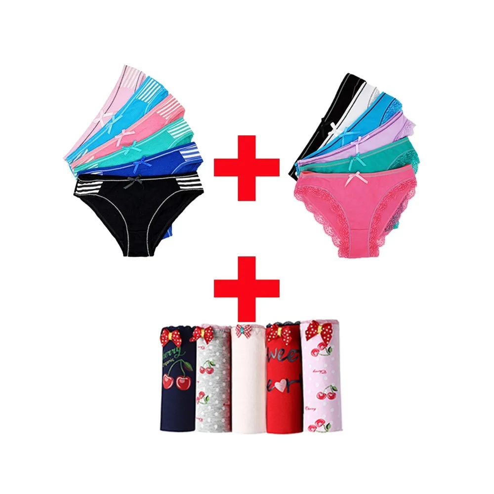 OURBLOG 3 Styles Suit Combinations 5PCS/Style Women Cotton Briefs Lace