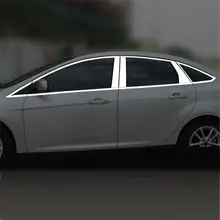Окно снаружи Продвижение Хром automovil отделкой стайлинга автомобилей чехлы для мангала украшения аксессуар 12 13 14 15 17 Ford Focus
