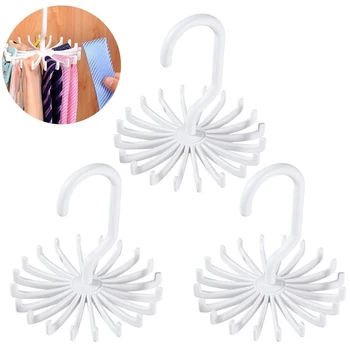 

Hot Sale 20 Rotating Tie Rack Hanger Organizer Twirling Scarf Belt Tie Hook Holder Ties, 6 Pcs