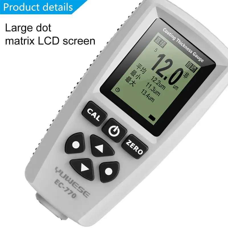 

EC-770 Paint Coating Thickness Gauge Meter For 0~2000um Painting On Iron Non-Iron Units