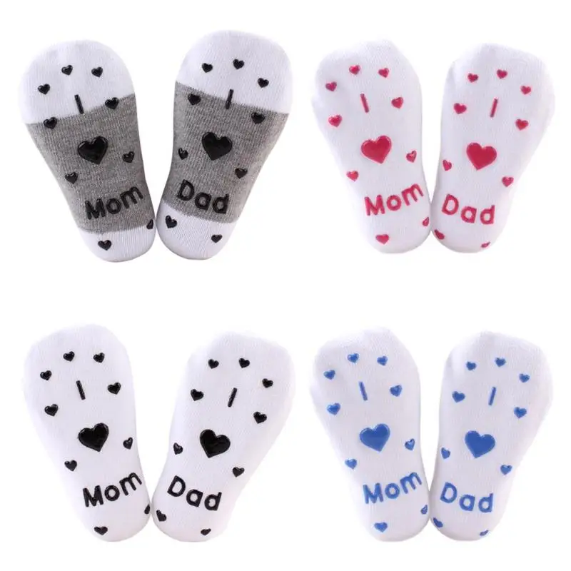 

Cute Kids Boys Girls Heart Letter Print Cotton Socks Infant Anti-slip Socks Boys Girls Short Socks Spring Infant Toddler Socks
