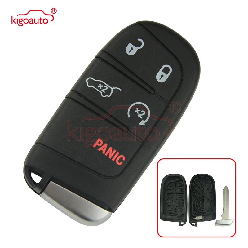

Kigoauto M3N-40821302 smart key case 68150061AC AA AB AC 4+1 button for Jeep Grand Cherokee 2014 2015 2016 2017 2018