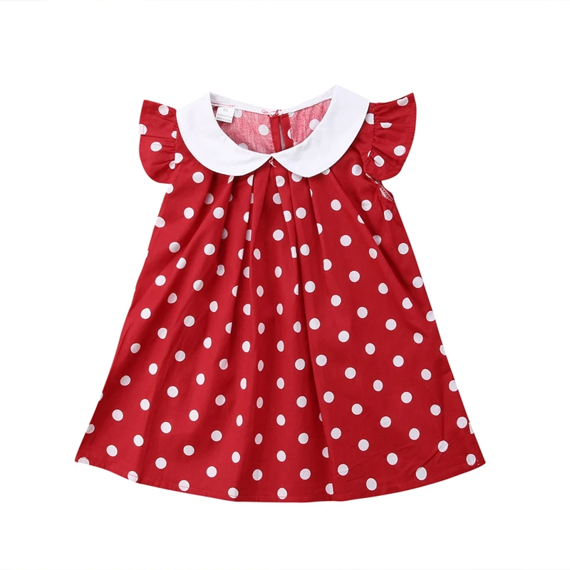 

New Kids Baby Girls Polka Dot Summer Cotton Soft Short Sleeves Dresses Toddler Sundress Outfit Dress Casual
