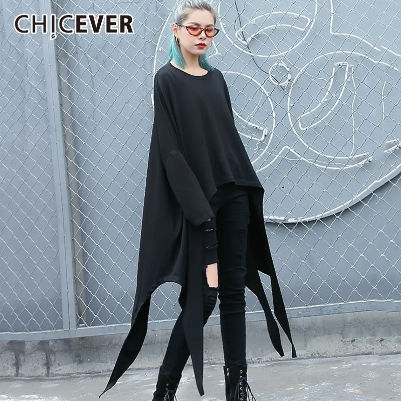

CHCIEVER Autumn Female T Shirts For Women Top Female Hem Irregular Loose Big Size Casual T shirt Clothes Fashion New 2019