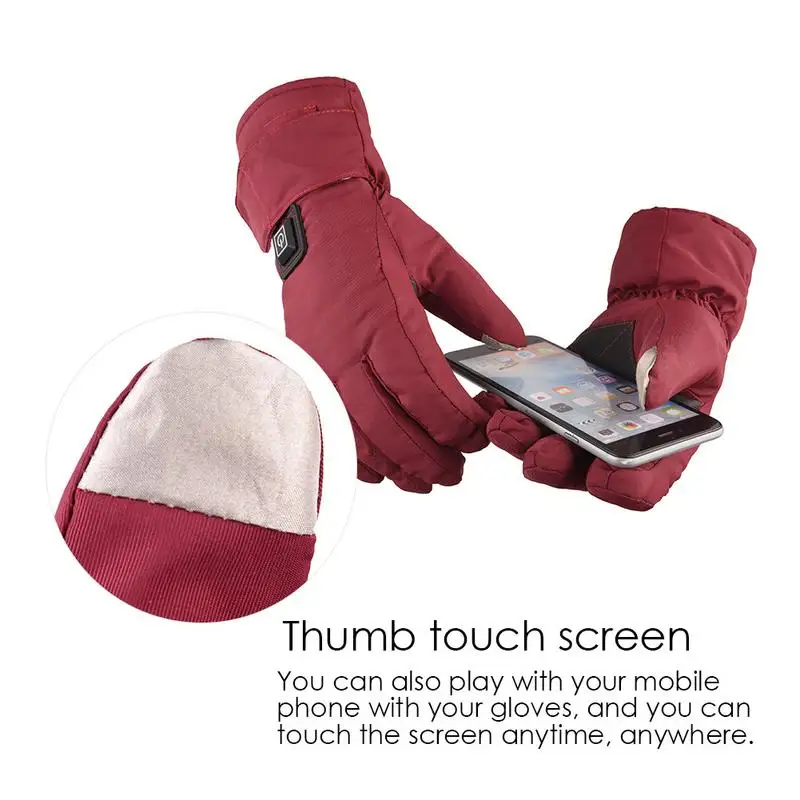 Перчатки с электрическим подогревом, термоперчатки с регулируемой температурой, аккумуляторные перчатки с подогревом, перчатки с сенсорным экраном