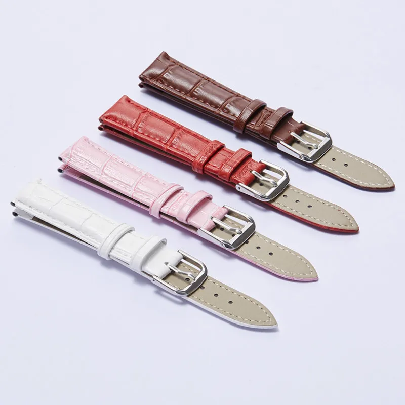 6 Colors Watch Strap Brown Black Red White Leather Calf Leather Watch Accessories Replacement 12mm 14mm 16mm 18mm 20mm 22mm 24mm