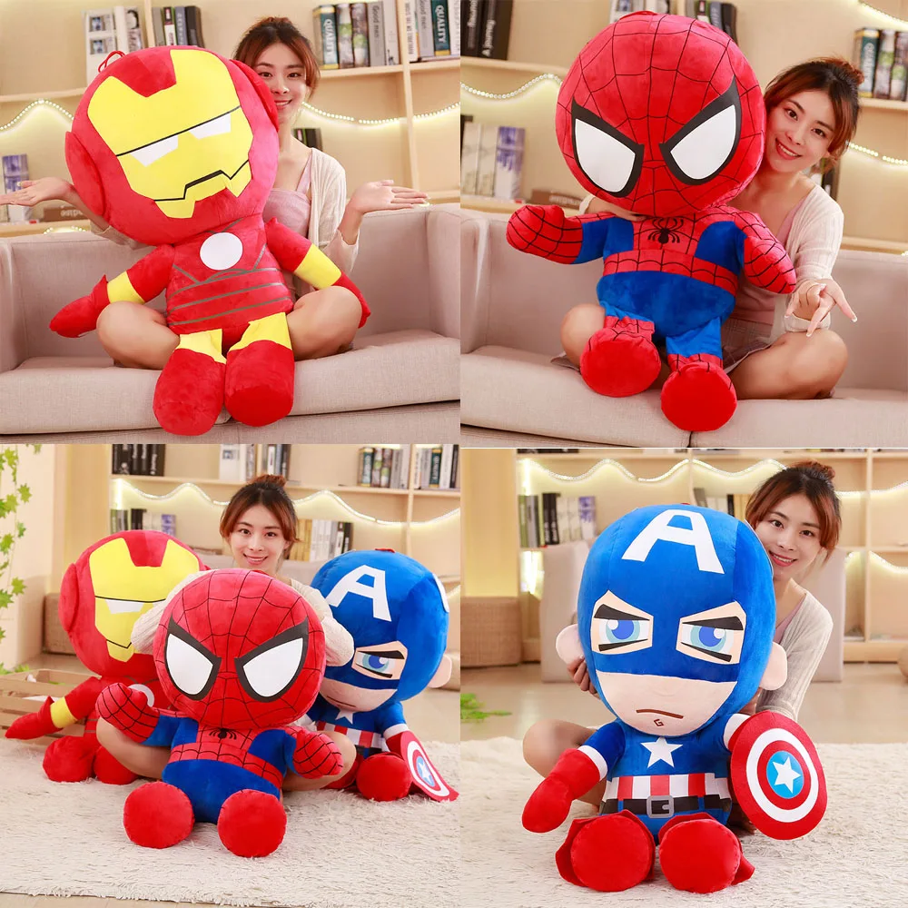 100 см Marvel, Мстители, Капитан Америка, Железный человек, Человек-паук, супер герой, плюшевая игрушка, мягкая кукла из фильма для детей, подарок для детей