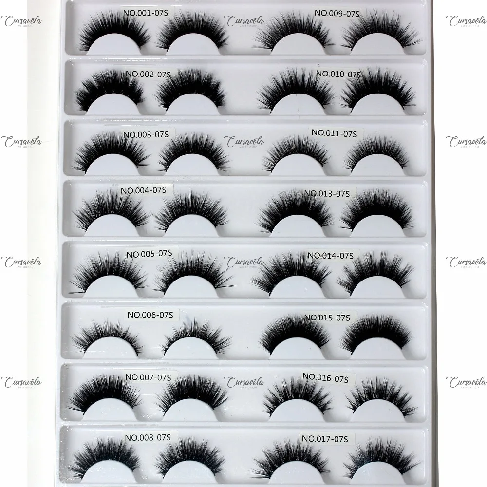 

CURSAVELA 1 pair 3D Silk Eyelashes Natural Handmade Volume Soft Lashes For Makeup Fluffy Thick Reusable Black Lash