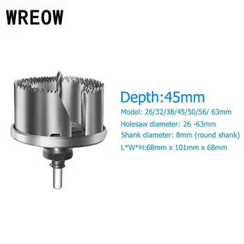 

7pcs 17mm / 45mm round shank core drill bit steel hole Cut Hole Saw with Arbor One Piece Holesaw Drilling Cutter Wood Hand Tool