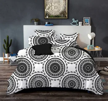 

Brief Posimi Floral Pattern Duvet Cover + Pillow Case 2/3pcs Bedding Set White Black US King Queen Single Double Full Size