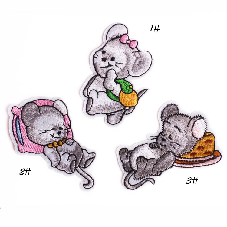 

PGY 1PCS High-quality Tom and Jerry Movie Lovely mouse Embroidery Patches Iron On Cartoon The Children's Garment Decor