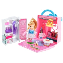 DIY портативная кукла дом с сумочкой кукольный гардероб красочные аксессуары обучающая игрушка улучшить способность сборки подарок на день рождения