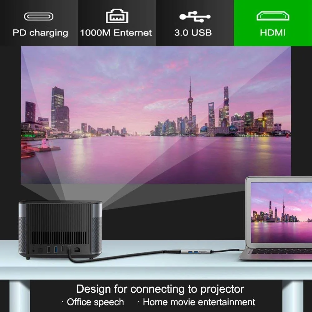 Концентратор USB Type C HDMI 4K концентратор для Гигабитного Ethernet Rj45 Lan 2 3 0 адаптер Mac book