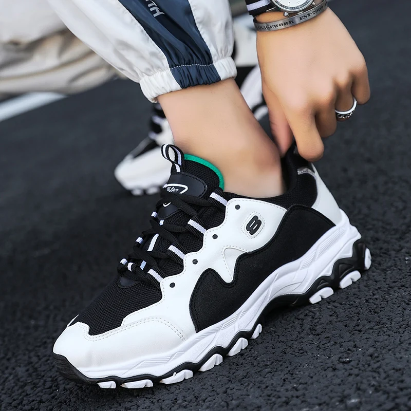 black and white chunky sneakers