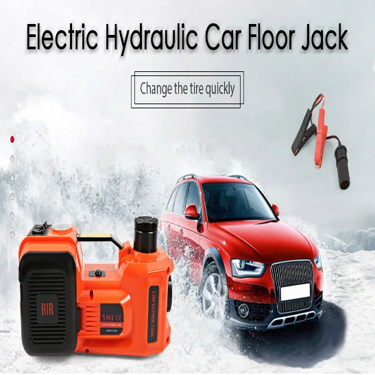 

DC 12V Car Floor Jack 5T 3 in 1 Multifunctionl Jack Pump Wrench with LED Light 180W Maximum 45cm for Car SUV Sedan Van Truck