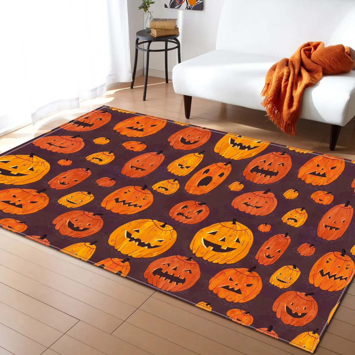 24 Kinds Modern Halloween Pumpkin Printing Rugs And Carpet For