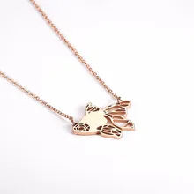 Tour de cou Anime classique Flexible petit poisson rouge collier en acier inoxydable mystérieux monde sous-marin dames bijoux colliers(China)