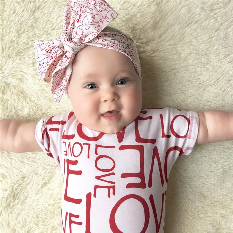 طفل الرضع طفل الفتيان الفتيات الحب طباعة رومبير 2019 حللا قصيرة الأكمام Playsuits الأزياء إلكتروني رومبير الملابس حجم 0- 24 M