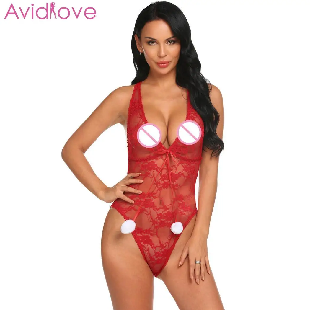 Avidlove сексуальное женское белье эротическое Babydoll Прозрачная Боди Для женщин пижамы Рождественская Пижама тонкий шнурок Для женщин белье