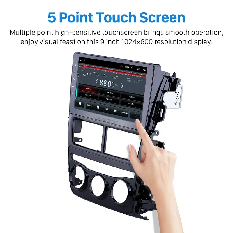 Best Harfey 9" Android 8.1 GPS Navigation HD Touchscreen Stereo for 2018 Toyota vios Manual Air Conditioner USB  Bluetooth Wifi SWC 2