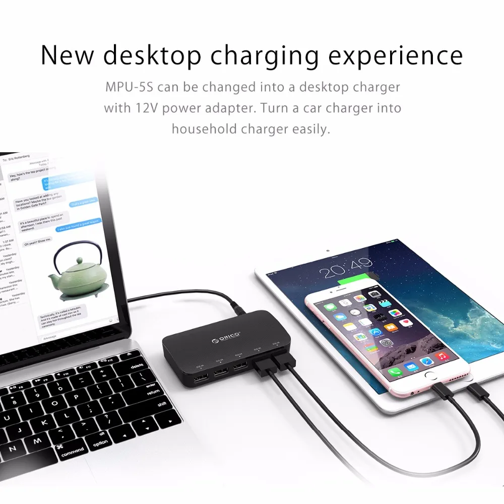 ORICO USB سيارة الهاتف شاحن ولاعة 5 USB ميناء 30 W شاحن سيارة للهاتف المحمول محول ل فون سامسونج LG