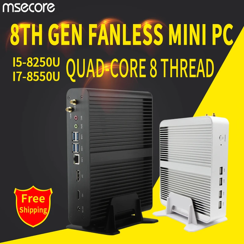 MSECORE 8-го поколения четырехъядерный процессор i5 8250U I7 8550U DDR4 игровой мини-ПК Windows 10 HTPC Настольный компьютер linux intel UHD620 DP HDMI wifi