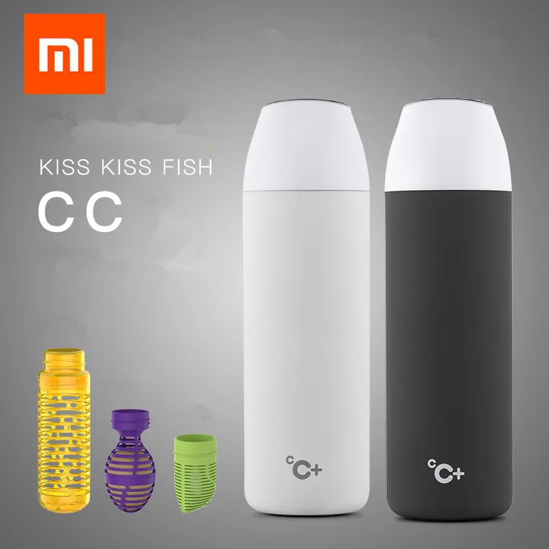 Xiaomi Kiss Kiss Fish 525ml Function Tea Nutrition Cup Cook Egg Oled Temperature Screen Vacuum Smart Cup For Xiaomi Smart Home