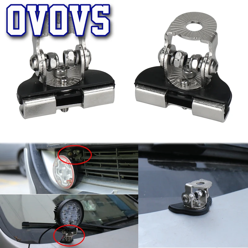2X 3/" inch 76mm Bull Bar Mount Bracket Clamps Silver For LED Light Bar HID 4X4