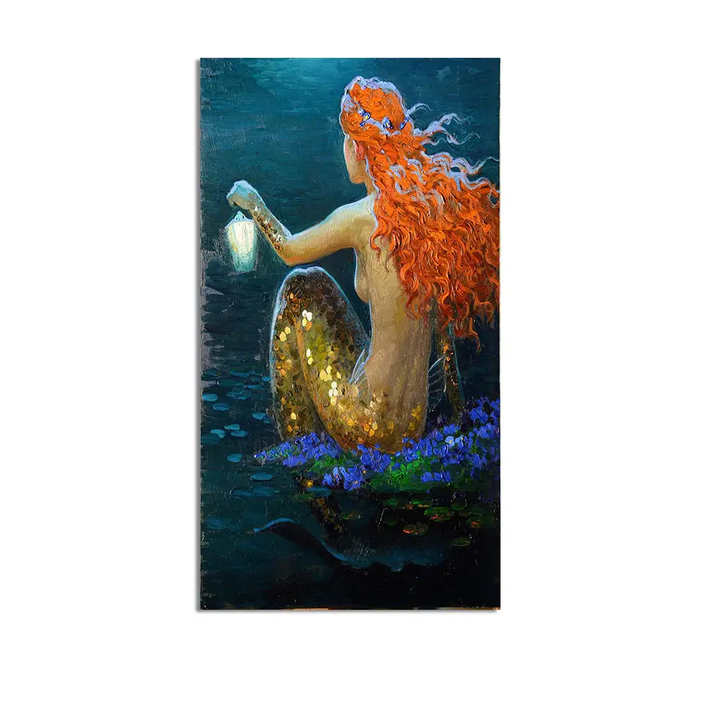 

Unframed Mermaid Painting Wall Picture Art Home Decoration Painting