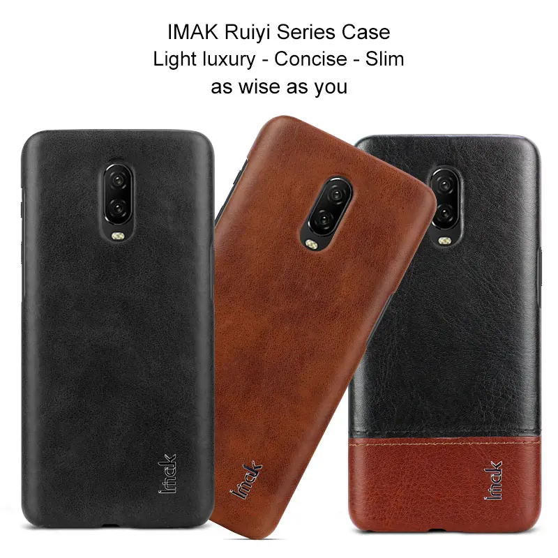 Imak Роскошный чехол Ruiyi для Oneplus 6 T тонкие лаконичные Чехлы задняя крышка телефона