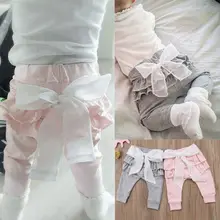 Pudcoco/штаны для девочек; От 6 месяцев до 4 лет; американские продажи; длинные брюки для маленьких девочек; штаны с бантом; повседневные штаны